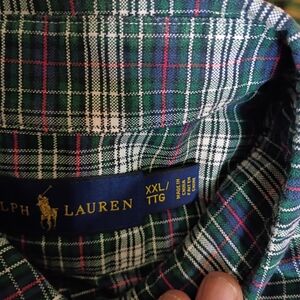 Ralph Lauren Men's Blue and Red Plaid Shirt
